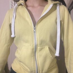 Yellow Zip up sweater
